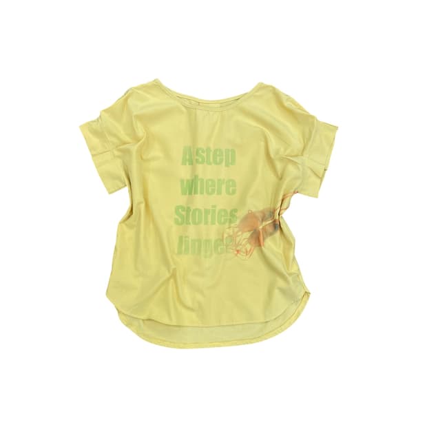 Printed Pintuck Yellow Top 
