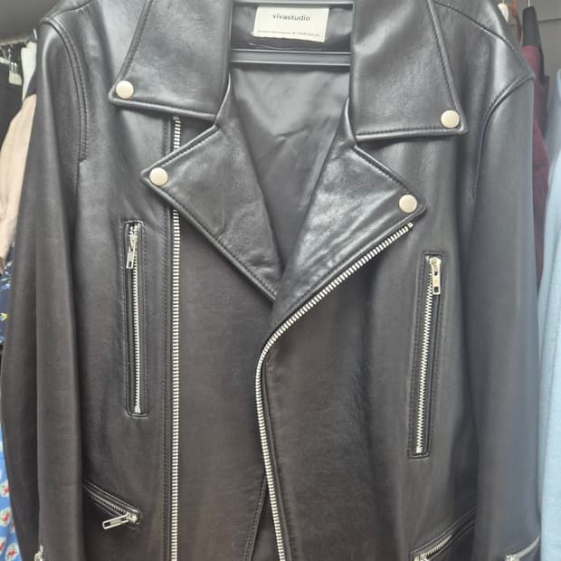 비바스튜디오 천연가죽 라이더 자켓