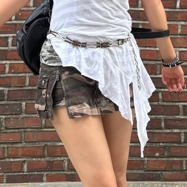 camo skirt pants 카모 스커트팬츠