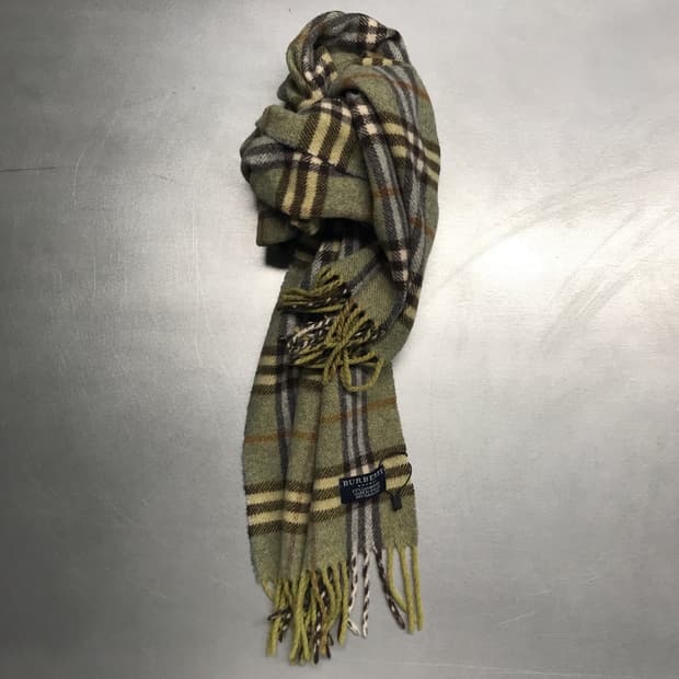 버버리 정품 램스울 머플러 카키