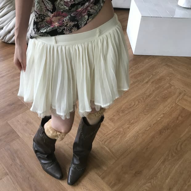 vintage ivory frill skirt
