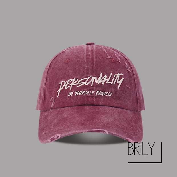 [Unisex] Personality 빈티지로고 자수 피그먼트 워싱 볼캡