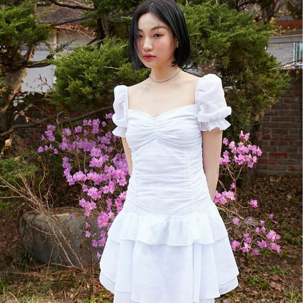 낫유어로즈 유주 원피스 puff shirring dress