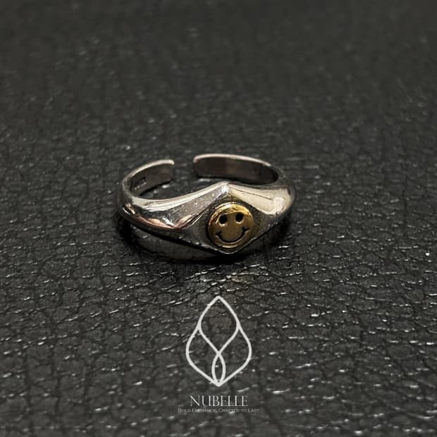 🌗 Smile logo ring / 스마일 925실버 오픈링 반지