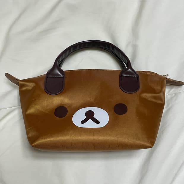 리락쿠마 브라운 미니 토트백