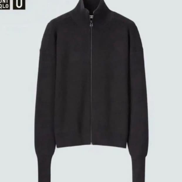 L) uniqlo u 유니클로U 메리노 집업 블랙