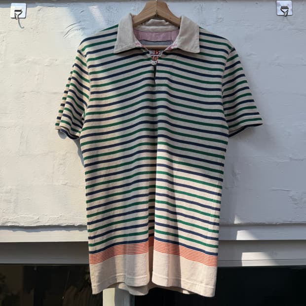Baracuta 바라쿠타 멀티 스트라이프 폴로 카라티 L