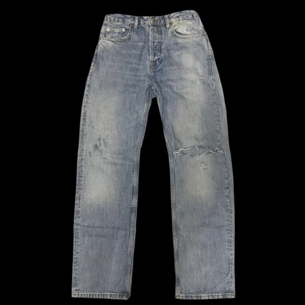 자라 디스트로이드 연청 바지