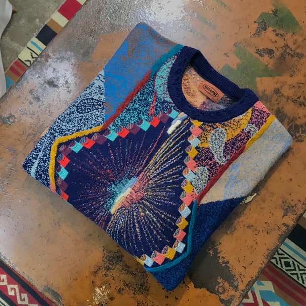 Italy 미쏘니 빈티지 패턴 울 니트 스웨터 남성 115 빅사이즈