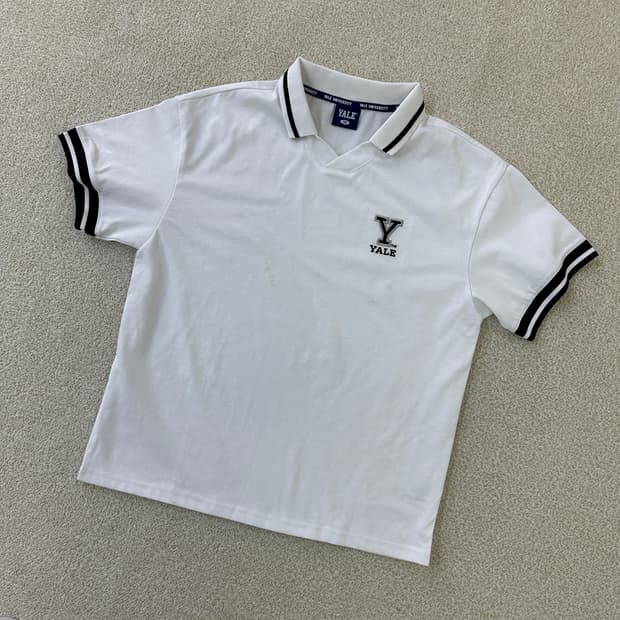 150 예일 키즈 카라 화이트 반팔 0320D