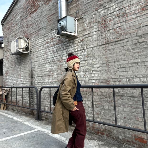 폴로 카키베이지 롱코트 버버리코트 유일매물