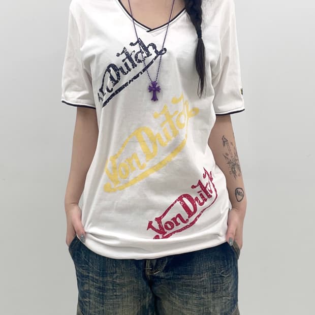 vondutch Printing V-neck T-shirt