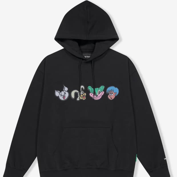 예스아이씨 블랙 후드티 PJW Friends Hoodie Black
