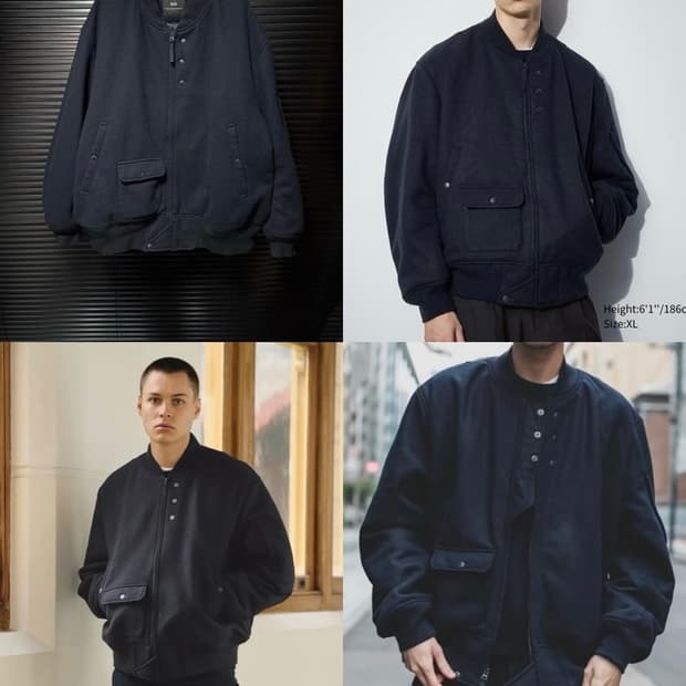 유니클로 엔지니어드 가먼츠 엔가 네이비 남색 블루종 봄버 자켓 3XL