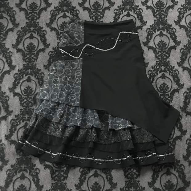 오리엔탈 고딕 페어리 레이어드 롱스커트