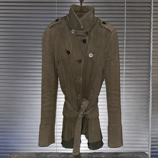 00s 프리피플 버튼다운 벨트 밀리터리 자켓
