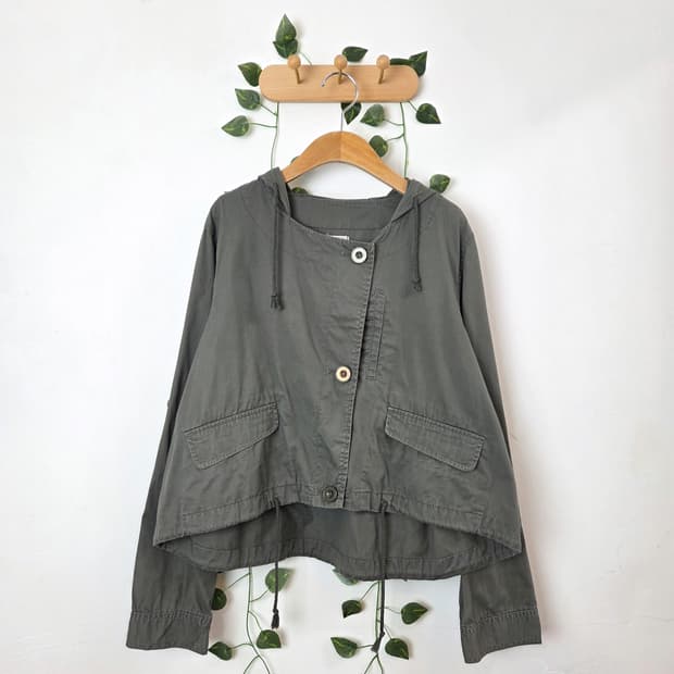 뮤트 크롭 야상 자켓