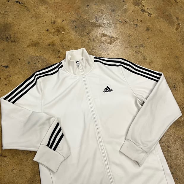[정품/L] 아디다스 삼각로고 트랙탑 져지 화이트 b8