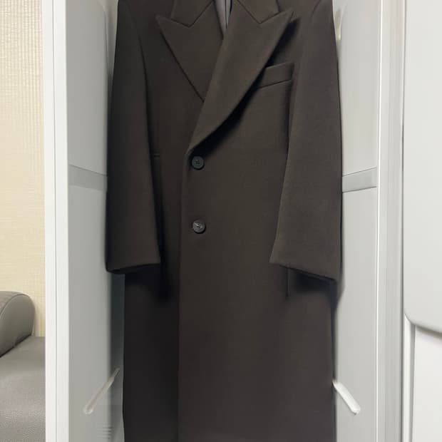 우영미 브라운 캐시미어 코트 46사이즈