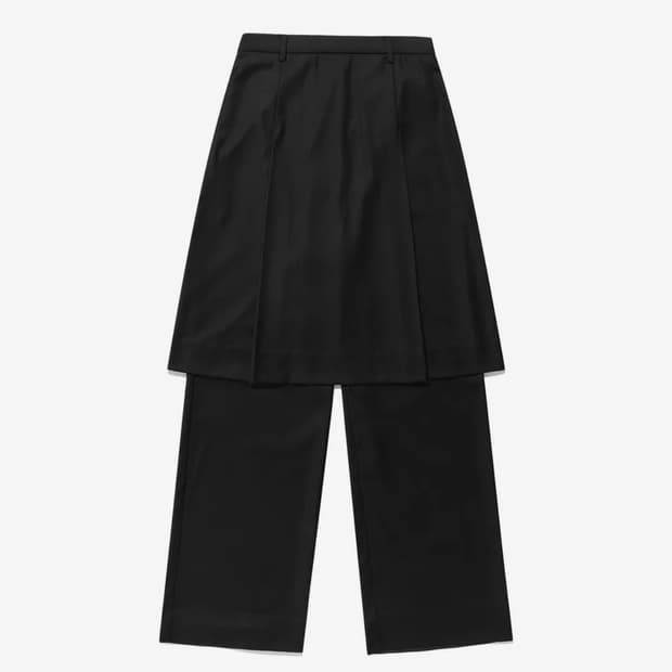 FFATS 플리츠 레이어드 스커트 팬츠 s 블랙