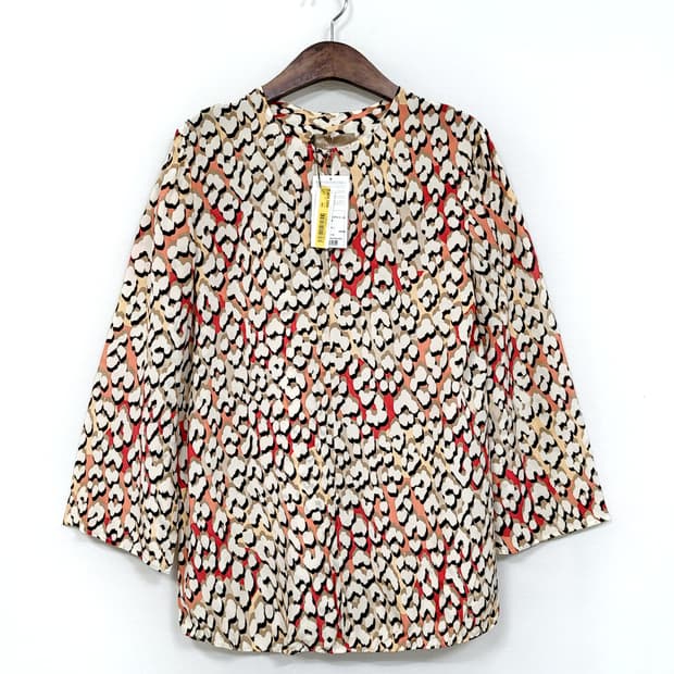 롱샴 실크 블라우스 코랄