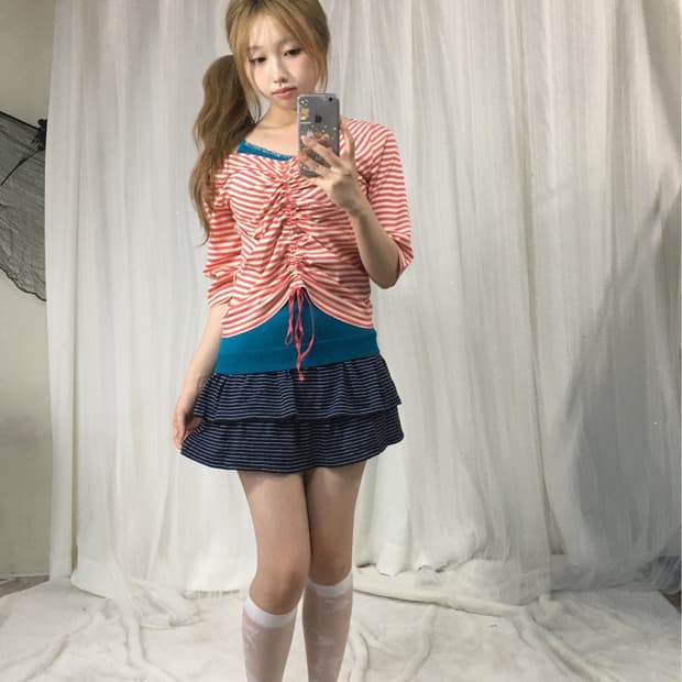 빈티지 컬러칩 알록달록 키치 코디세트