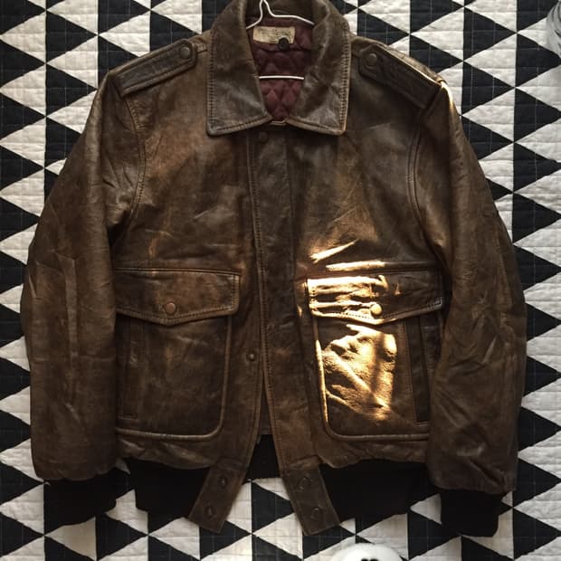 빈티지 양가죽 봄버자켓 레더자켓 브라운