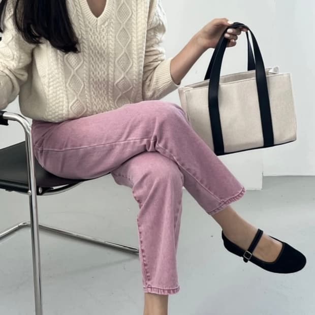 깔량)피그먼트 워싱진 인디핑크 55사이즈(새상품)