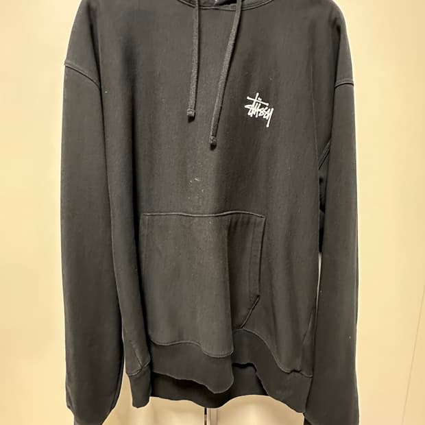 스투시 베이직 후드 블랙 2xl
