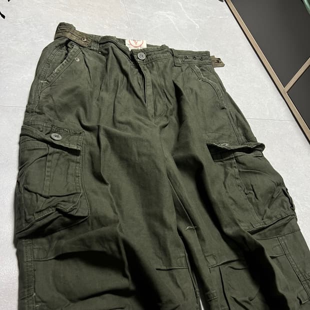 [36] 발렌티노 00s 빈티지 카키 카고 팬츠바지 루돌프 발렌티노