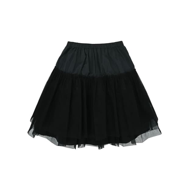 노컨텐츠 메쉬 플레어 스커트 블랙