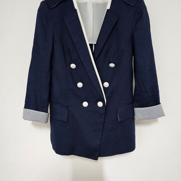 COMING step 커밍스텝 마60% 네이비 더블쟈켓. 44-마른55