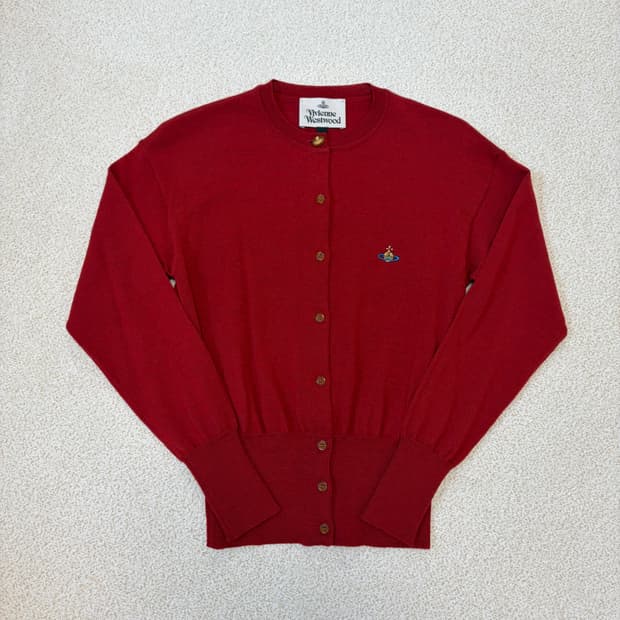 비비안웨스트우드 임포트 울 가디건 레드