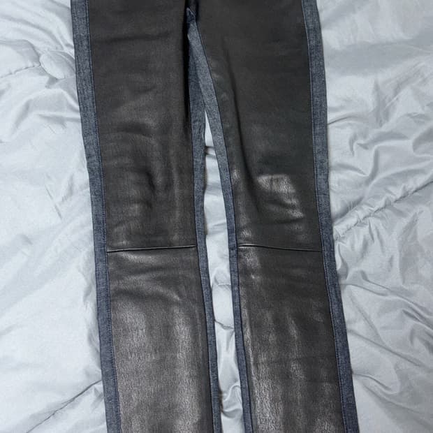 헬무트랭 램스킨 레더 데님 스키니진 27사이즈