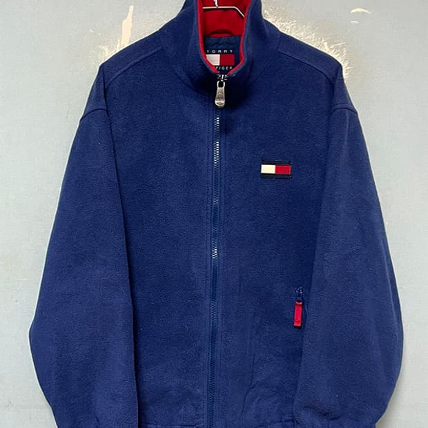 타미힐피거 90's 남자 후리스점퍼 추동 오버핏 L 100 
