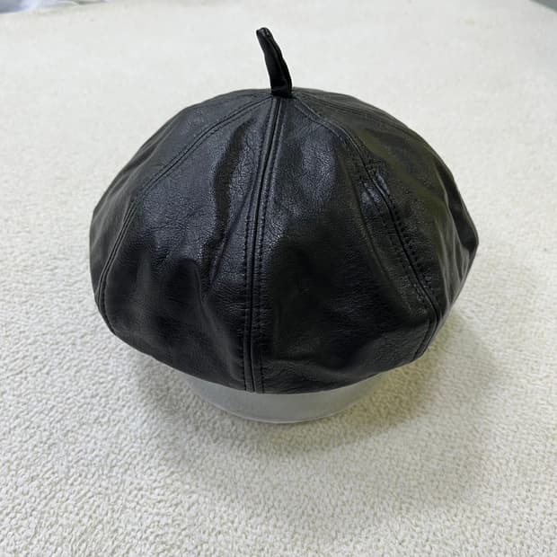 F 빈티지 가죽 베레모 0330M