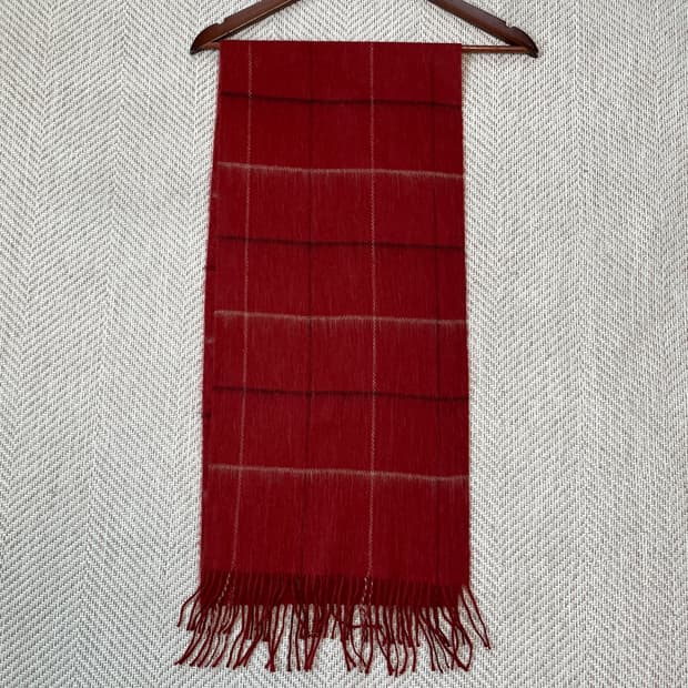 빈티지 클래식 체크 프린지 머플러