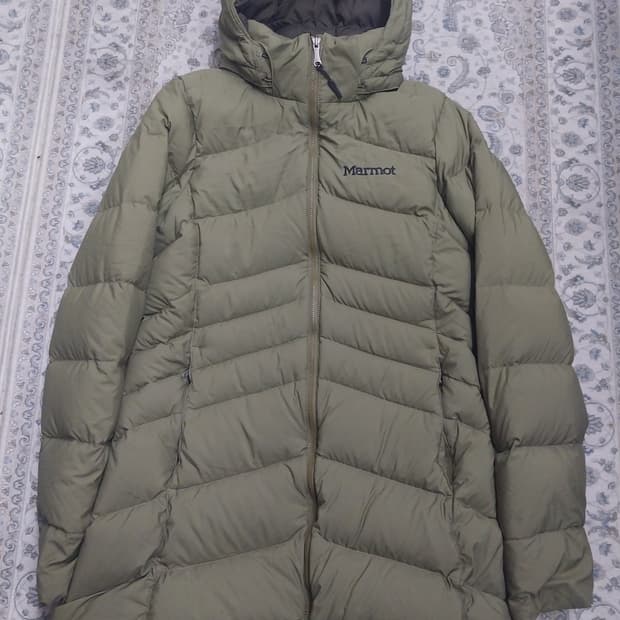 마모트 여성 롱 패딩 카키 (안쪽 후리스)