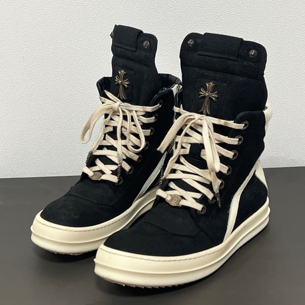 릭오웬스 x 크롬하츠 14FW 지오바스켓 모노크롬 스웨이드