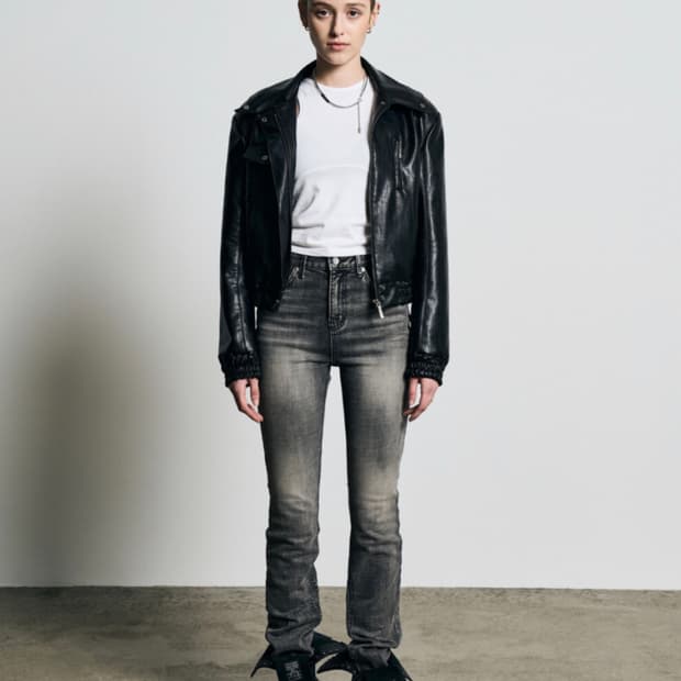 보헤미안서울 하이웨스트 스트레이트진 그레이 s사이즈