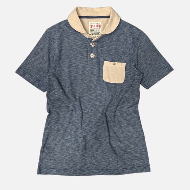 melange blue pocket pk t-shirt