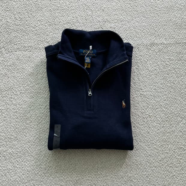 (새상품/정품) 폴로 보이즈 반집업 맨투맨(네이비)