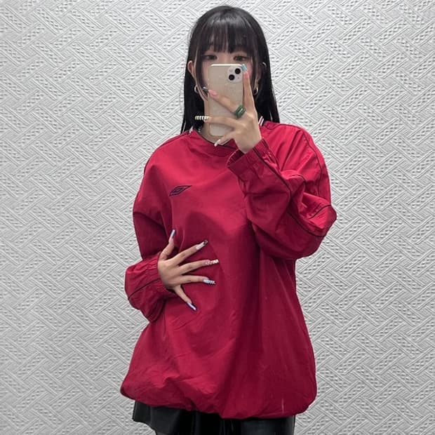 엄브로 빈티지 올드스쿨 레트로 오버핏 웜업 바람막이 100 C13076
