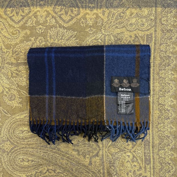 바버 헤리티지 시티웨어 빅체크 와이드 울머플러 데드스탁 N273