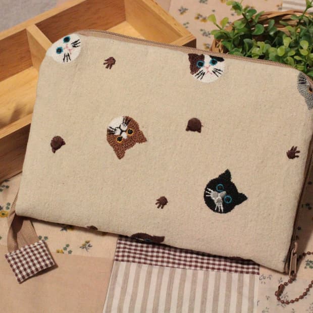 핸드메이드 고양이 멀티 파우치