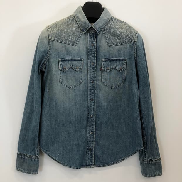 리바이스 웨스턴 데님셔츠 S 스냅단추