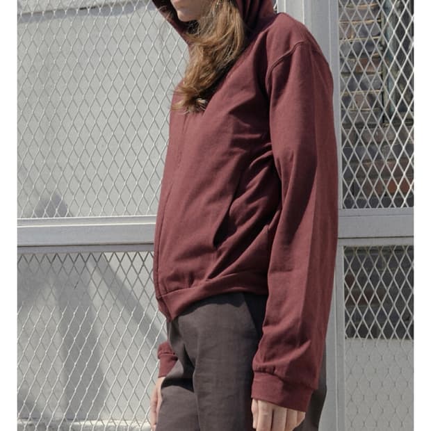 [구매]머듈 라운지 후드집업 버건디 색상