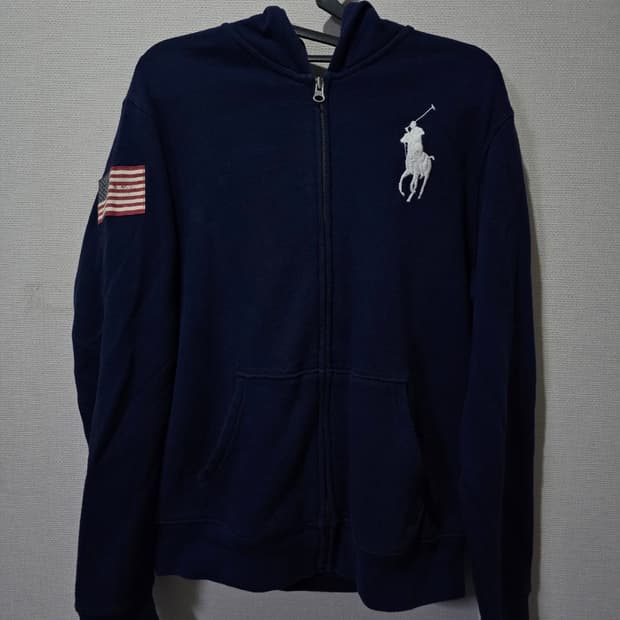 폴로 POLO 빅포니 성조기 후드집업 90 / S