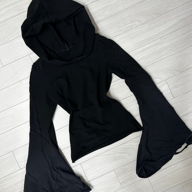 착샷o) Etharsis 고스 후드 드레이프 슬림핏 롱슬리브 펑크