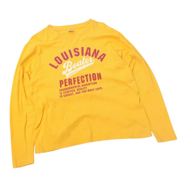 빈티지 루이지애나 비터 레트로 옐로우 롱슬리브 티셔츠 (M)